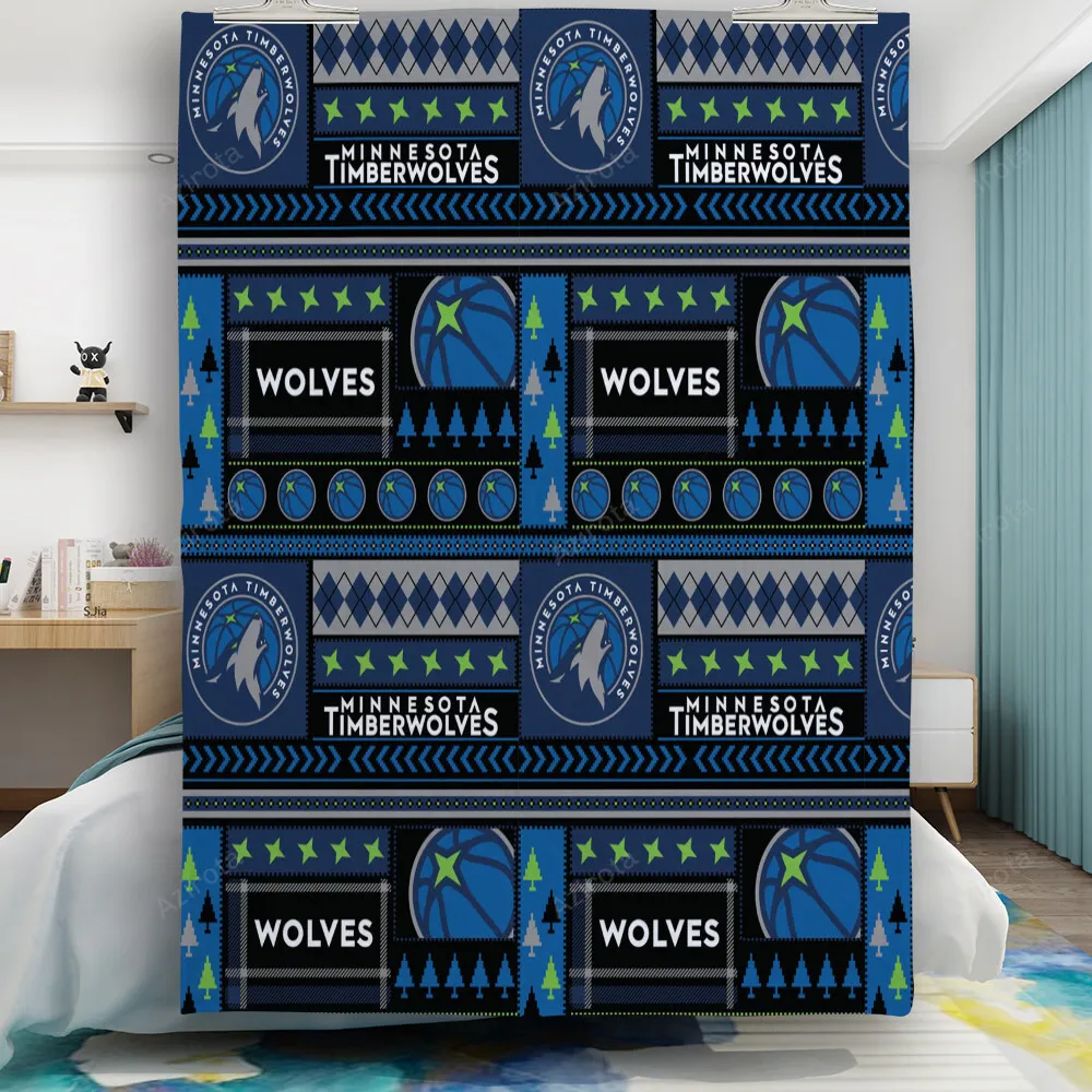 Minnesota Timberwolves Emblem v51 Gift For Fan 3D Full Printing Quilt