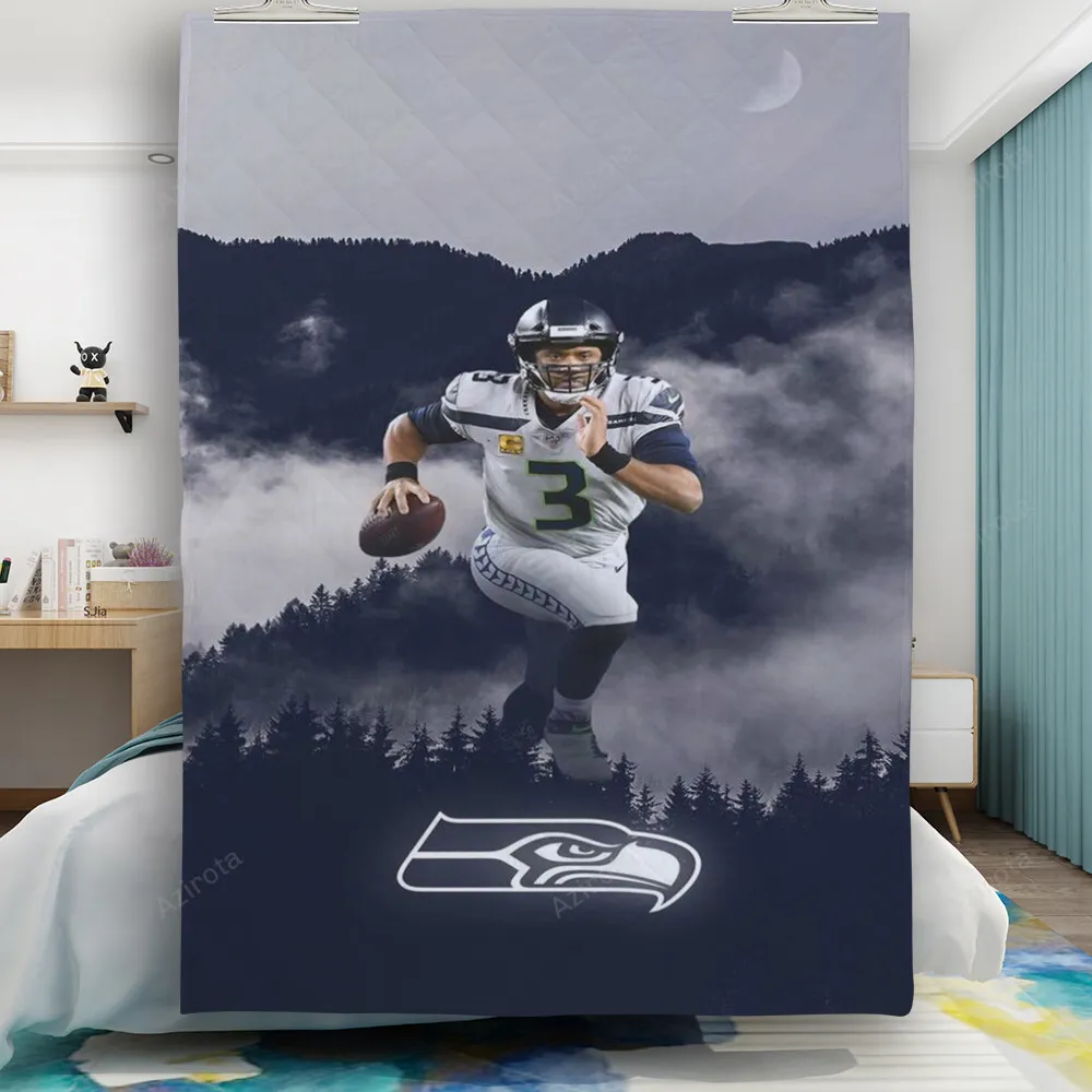 Seattle Seahawks Russell Wilson3 Gift For Fan 3D Full Printing Quilt