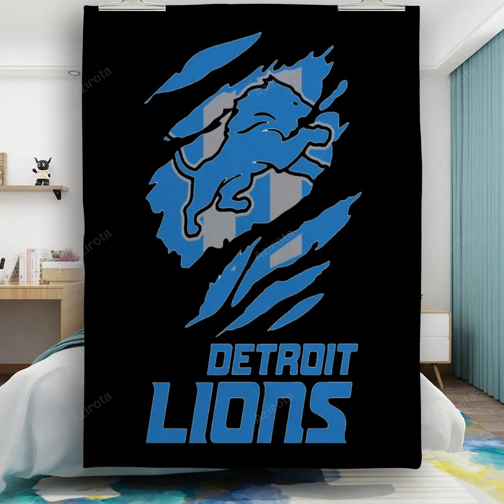 Detroit Lions Emblem Scratch Gift For Fan 3D Full Printing Quilt