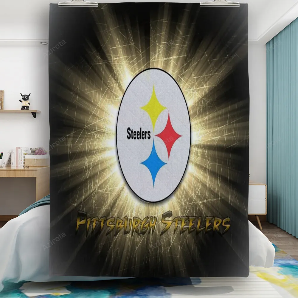 Pittsburgh Steelers Glowing Metal Gold Gift For Fan 3D Full Printing Quilt