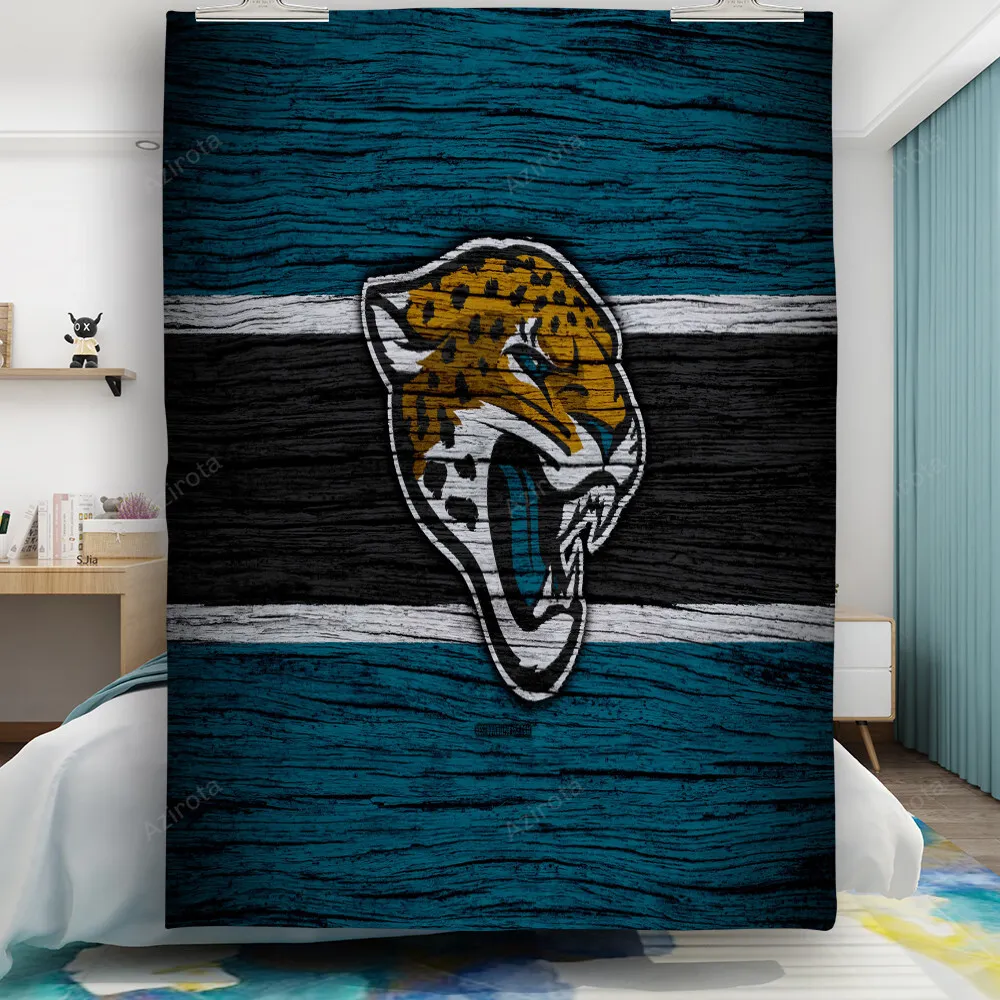 Jacksonville Jaguars Emblem Wooden Texture Gift For Fan 3D Full Printing Quilt