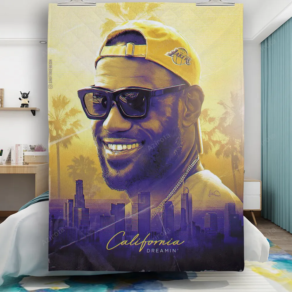 Los Angeles Lakers 23 LeBron James Gift For Fan 3D Full Printing Quilt 1