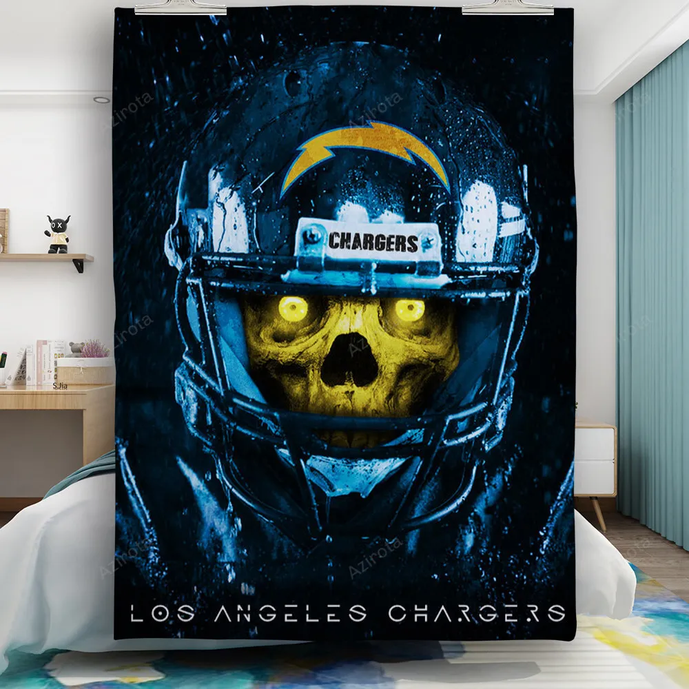 Los Angeles Chargers Skull v31 Gift For Fan 3D Full Printing Quilt