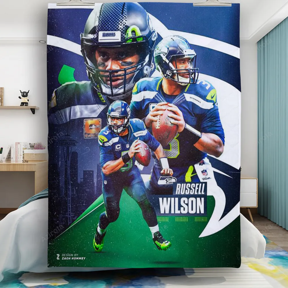 Seattle Seahawks Russell Wilson6 Gift For Fan 3D Full Printing Quilt