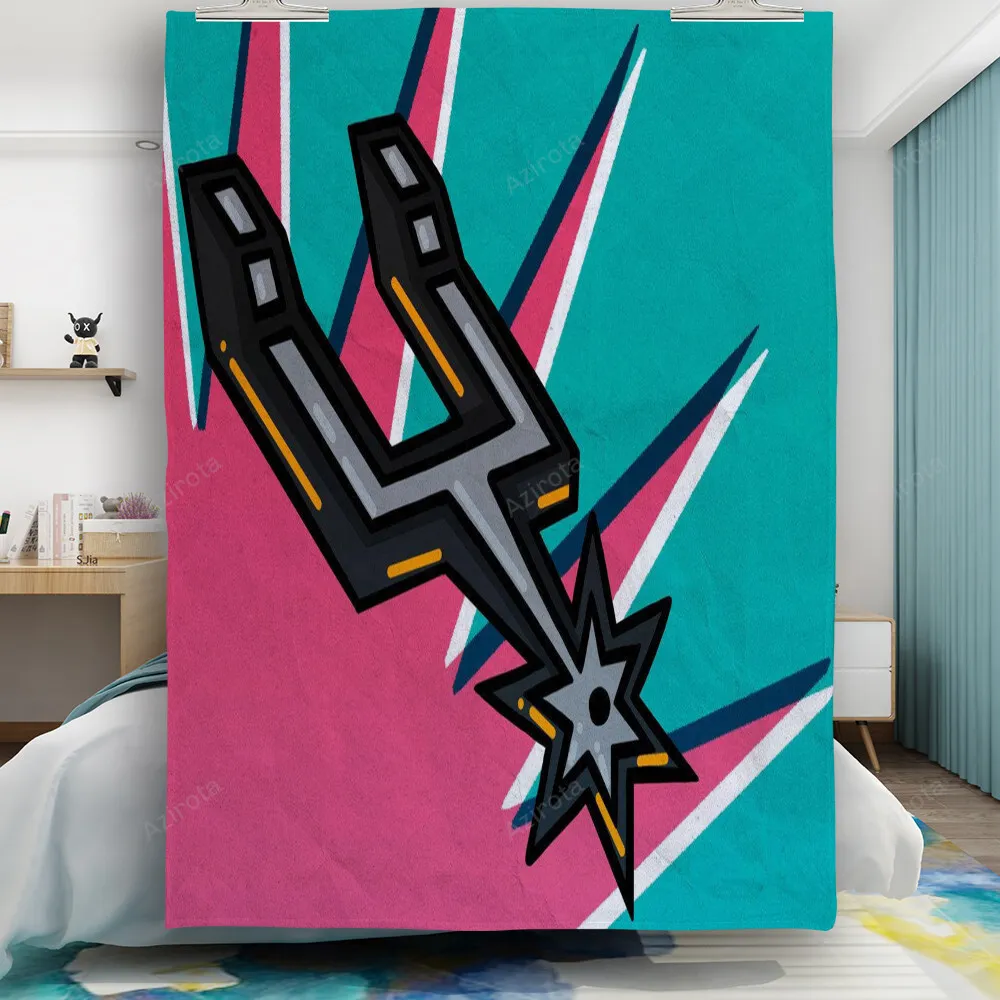 San Antonio Spurs Blue Pink Gift For Fan 3D Full Printing Quilt