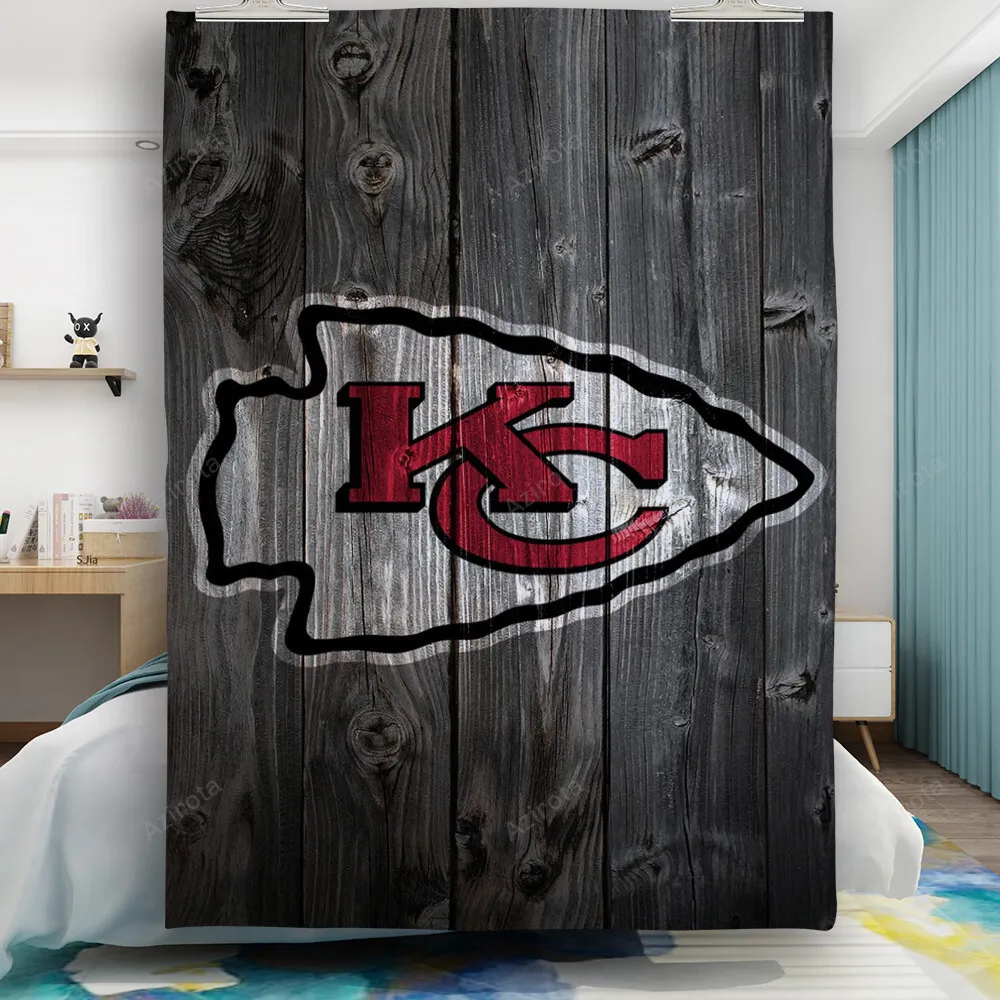 Kansas City Chiefs Wooden Texture Gift For Fan 3D Full Printing Quilt