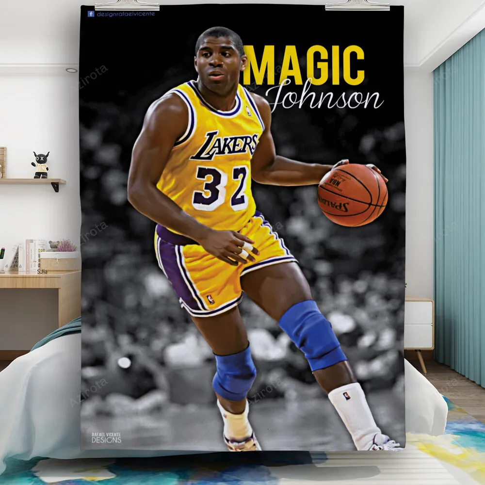 Los Angeles Lakers 32 Magic Johnson Gift For Fan 3D Full Printing Quilt
