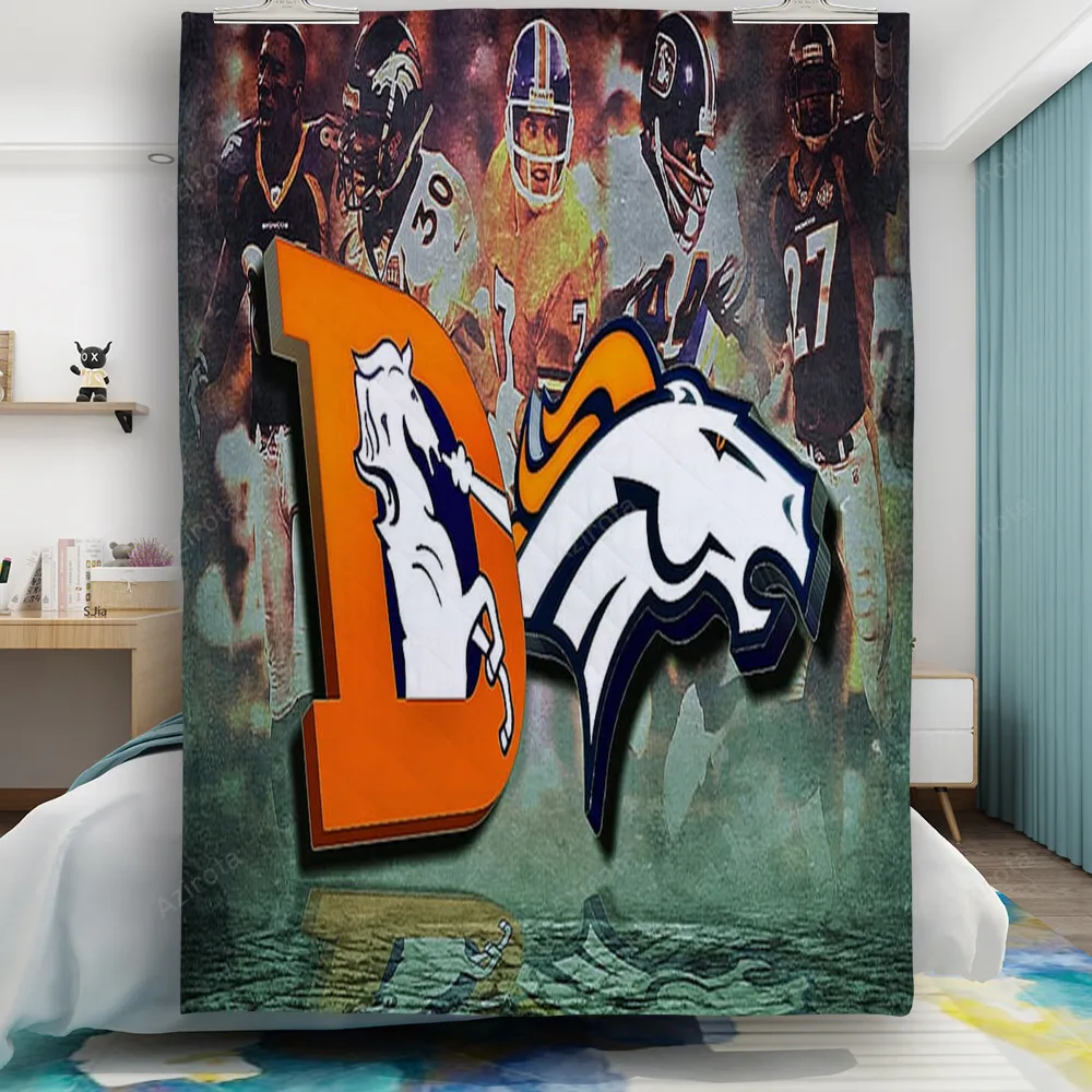 Denver Broncos Emblem v32 Gift For Fan 3D Full Printing Quilt