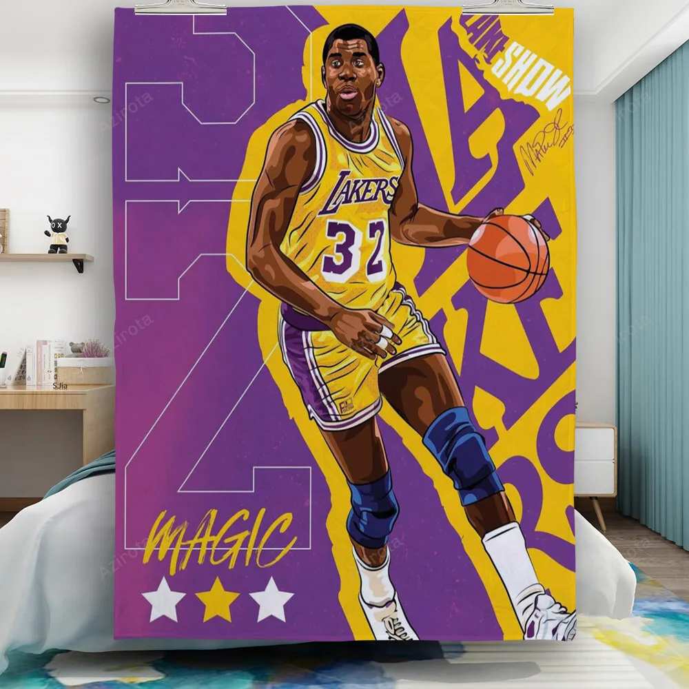 Los Angeles Lakers 32 Magic Johnson m1 Gift For Fan 3D Full Printing Quilt