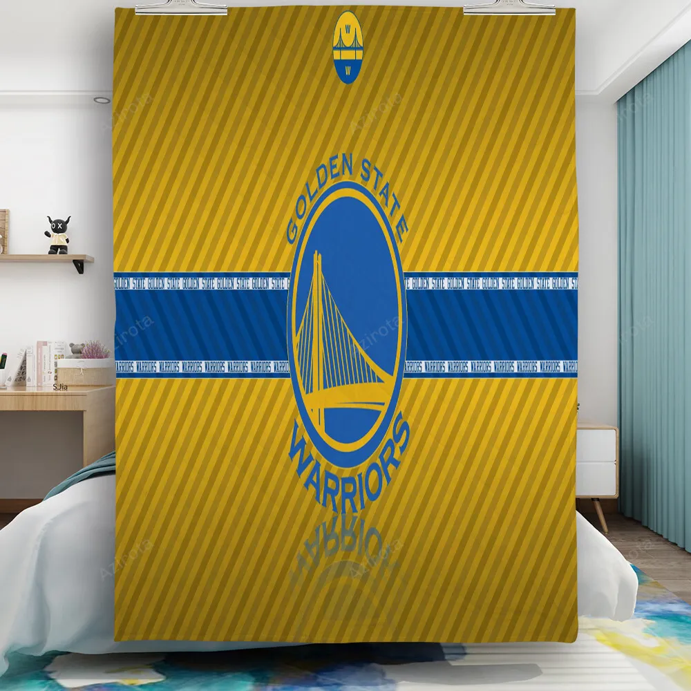 Golden State Warriors Emblem Texture Stripe Gift For Fan 3D Full Printing Quilt