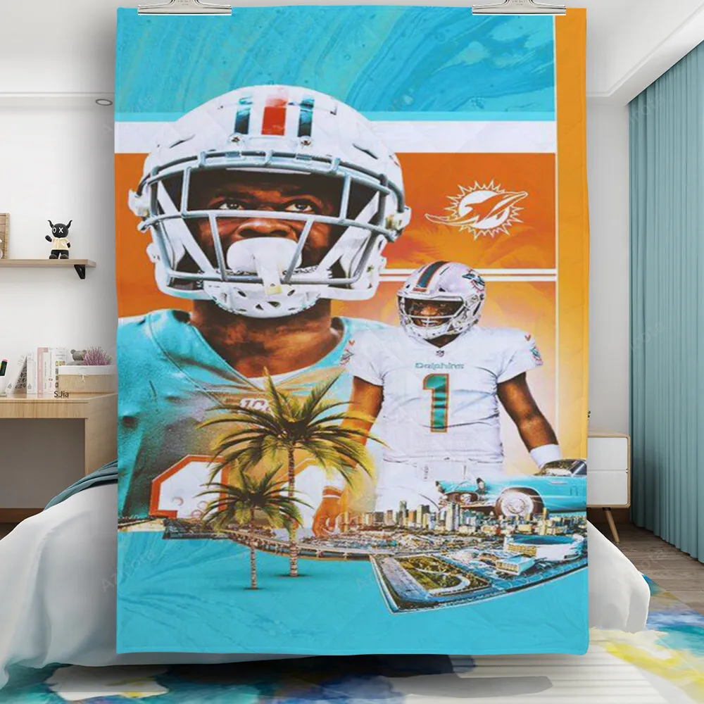 Miami Dolphins Players8 Gift For Fan 3D Full Printing Quilt