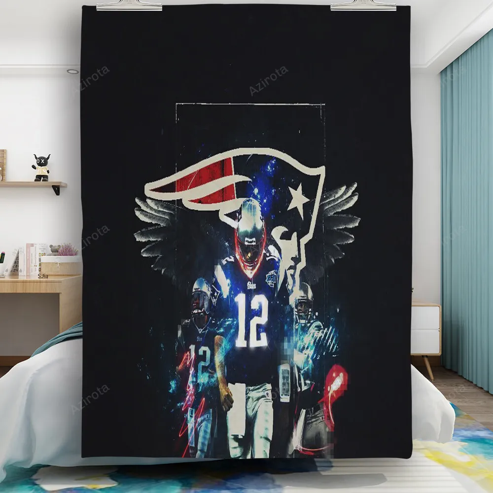 New England Patriots Player Number 12 Black Gift For Fan 3D Full Printing Quilt