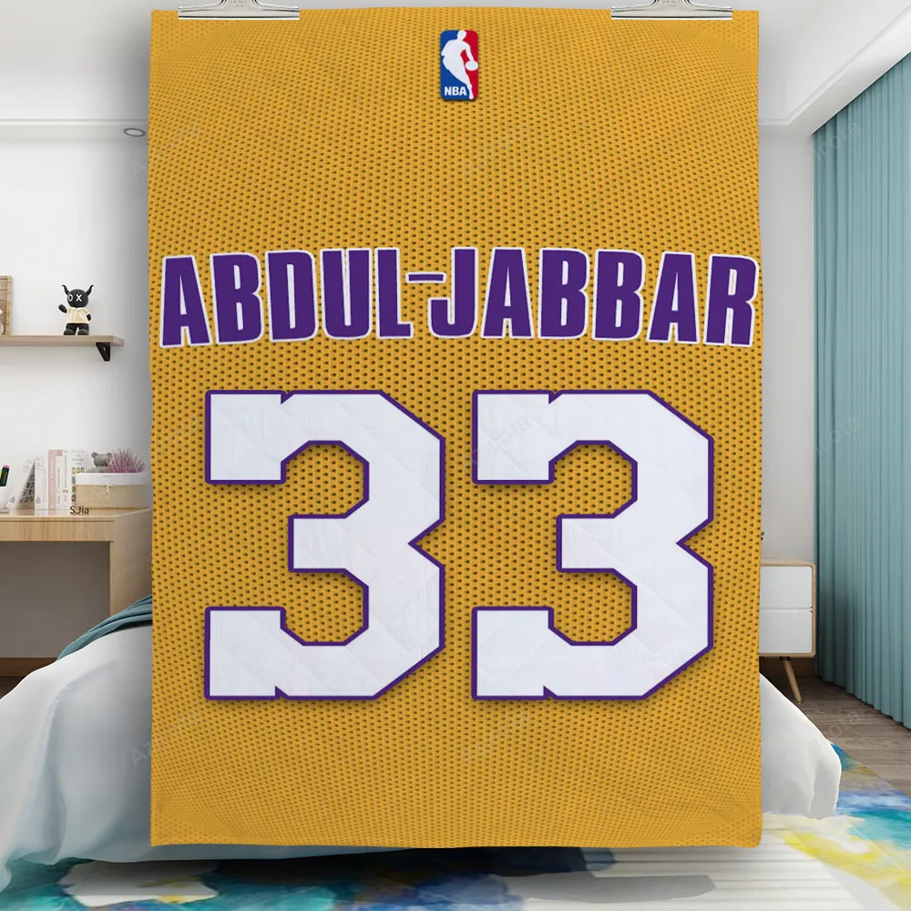 Los Angeles Lakers 33 Kareem Abdul Jabbar Gift For Fan 3D Full Printing Quilt