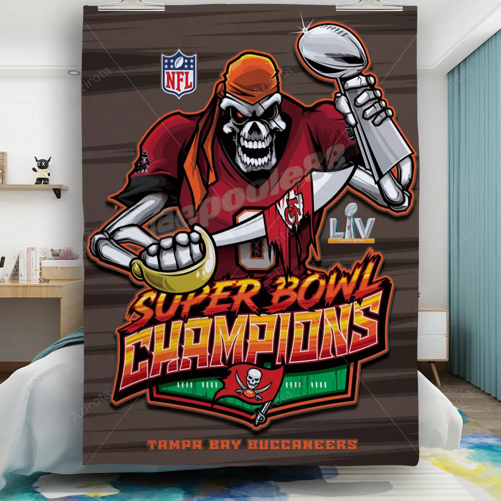 Tampa Bay Buccaneers Skull v50 Gift For Fan 3D Full Printing Quilt