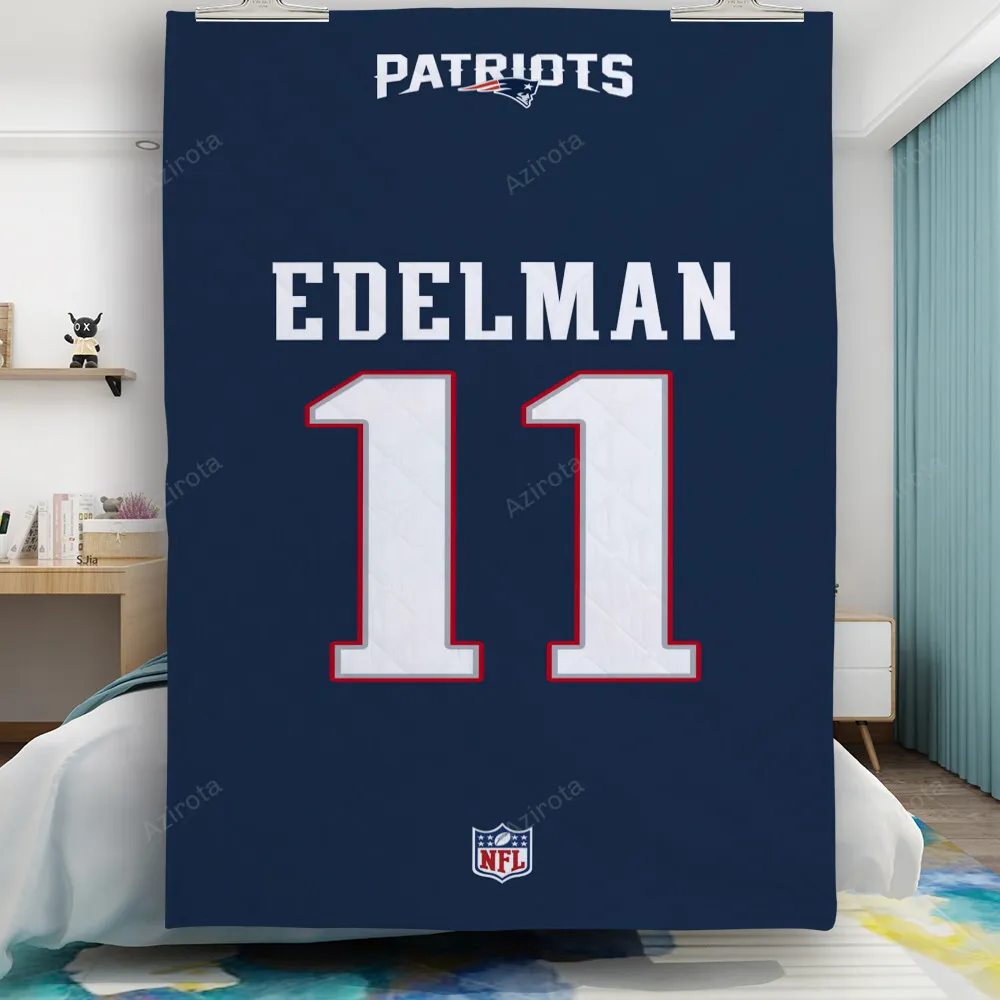 New England Patriots Edelman 11 Uniform Gift For Fan 3D Full Printing Quilt