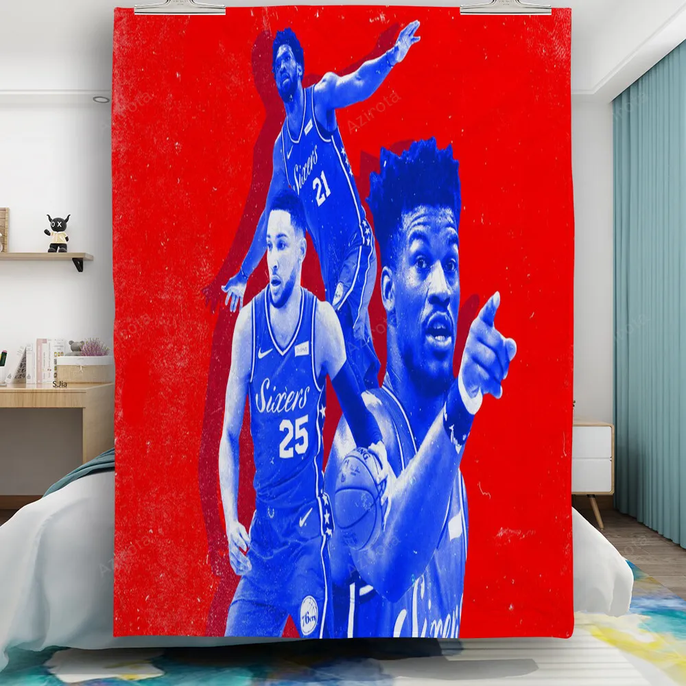 Philadelphia 76ers Players Blue Red Gift For Fan 3D Full Printing Quilt