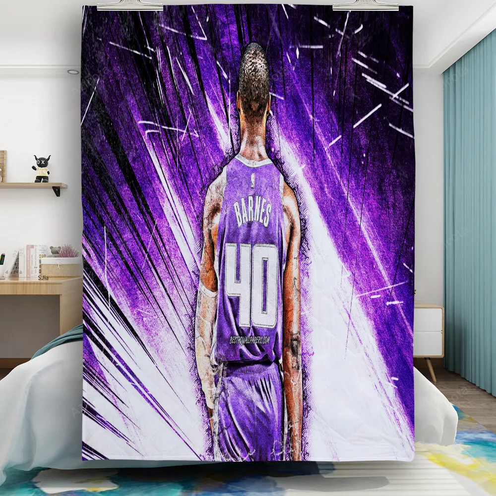 Sacramento Kings Harrison Barnes 40 Texture2 Gift For Fan 3D Full Printing Quilt