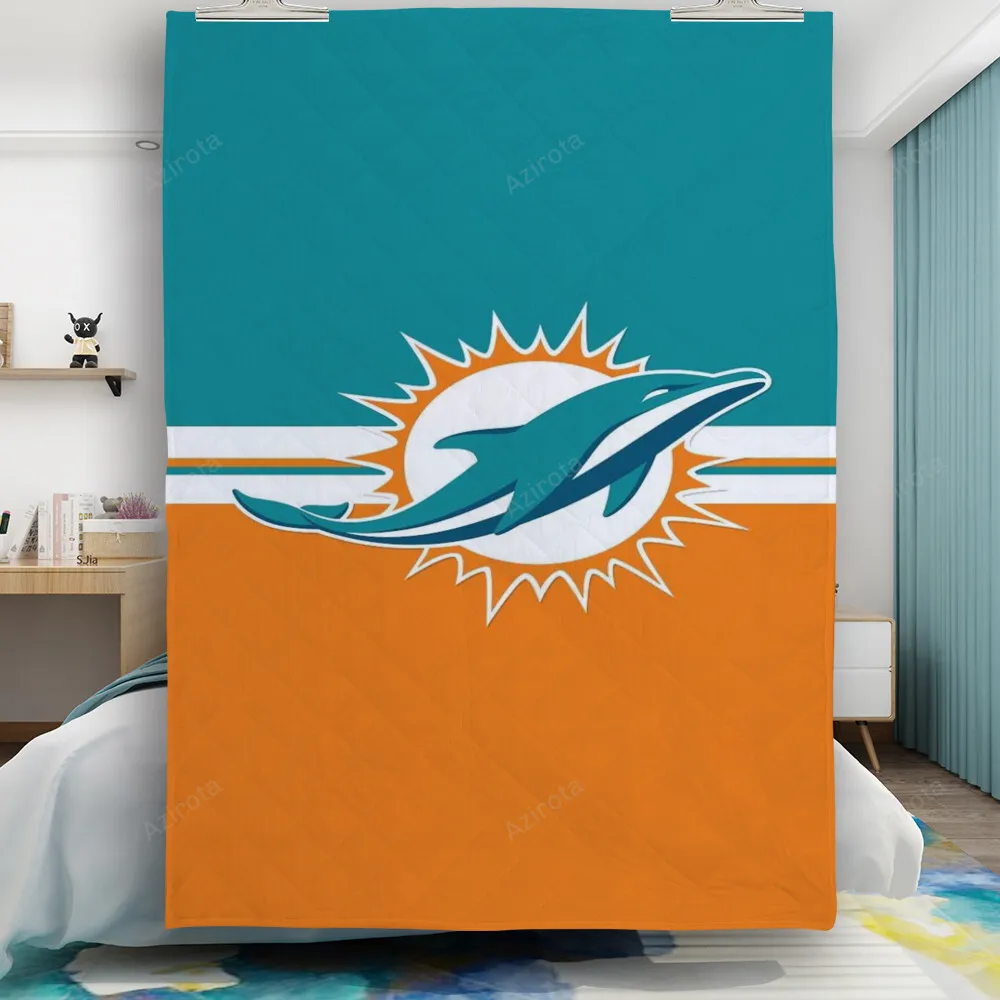 Miami Dolphins Logo 5 Gift For Fan 3D Full Printing Quilt