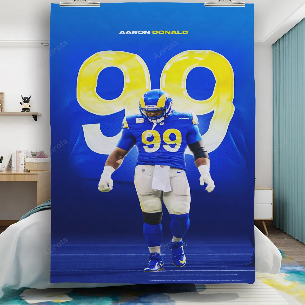 Los Angeles Rams Aaron Donald3 Gift For Fan 3D Full Printing Quilt
