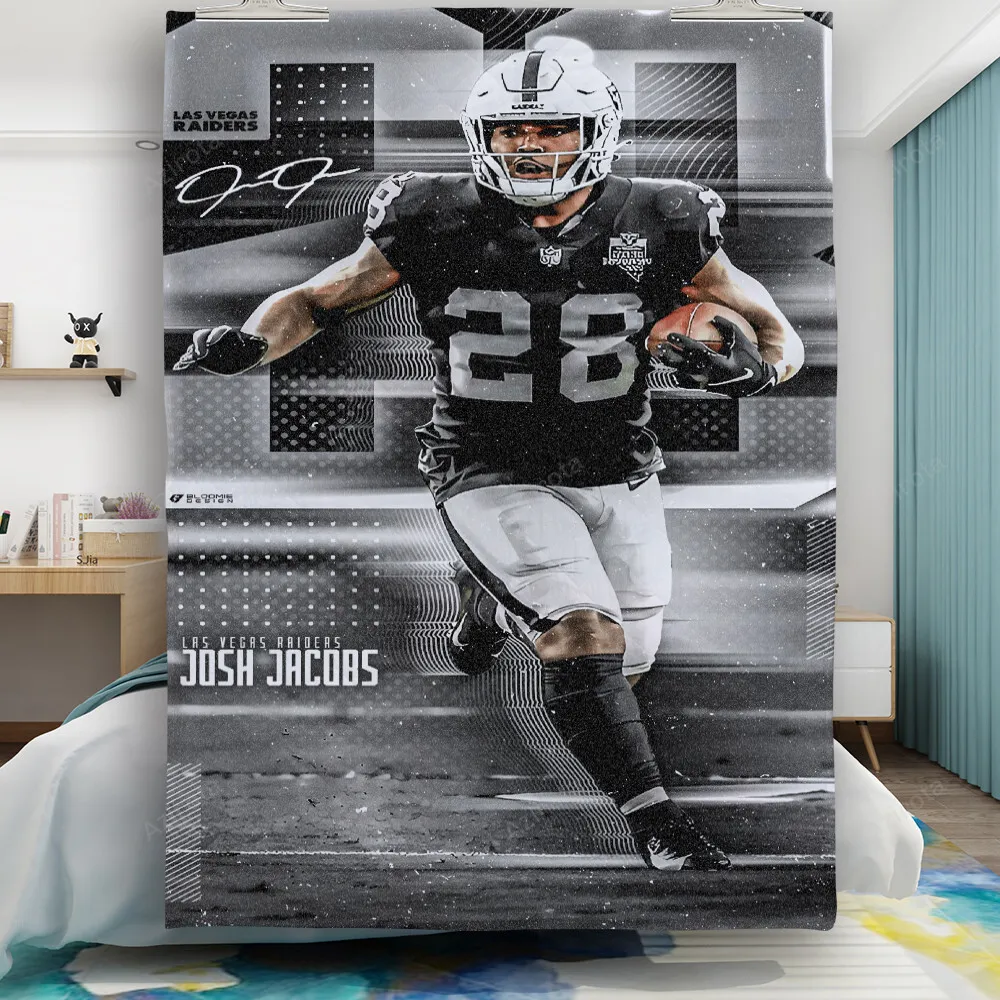 Las Vegas Raiders Josh Jacobs 28 v2 Gift For Fan 3D Full Printing Quilt