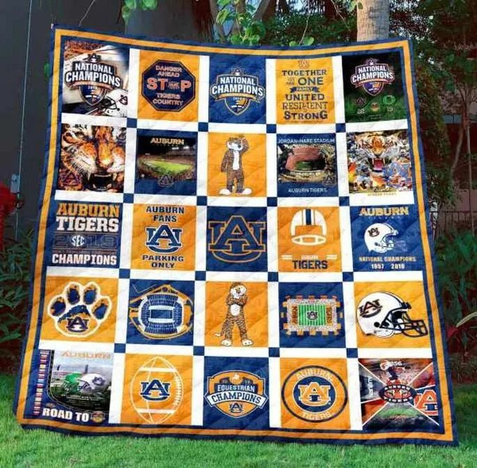 2019 Champions Auburn Tigers 3D Full Printing Quilt