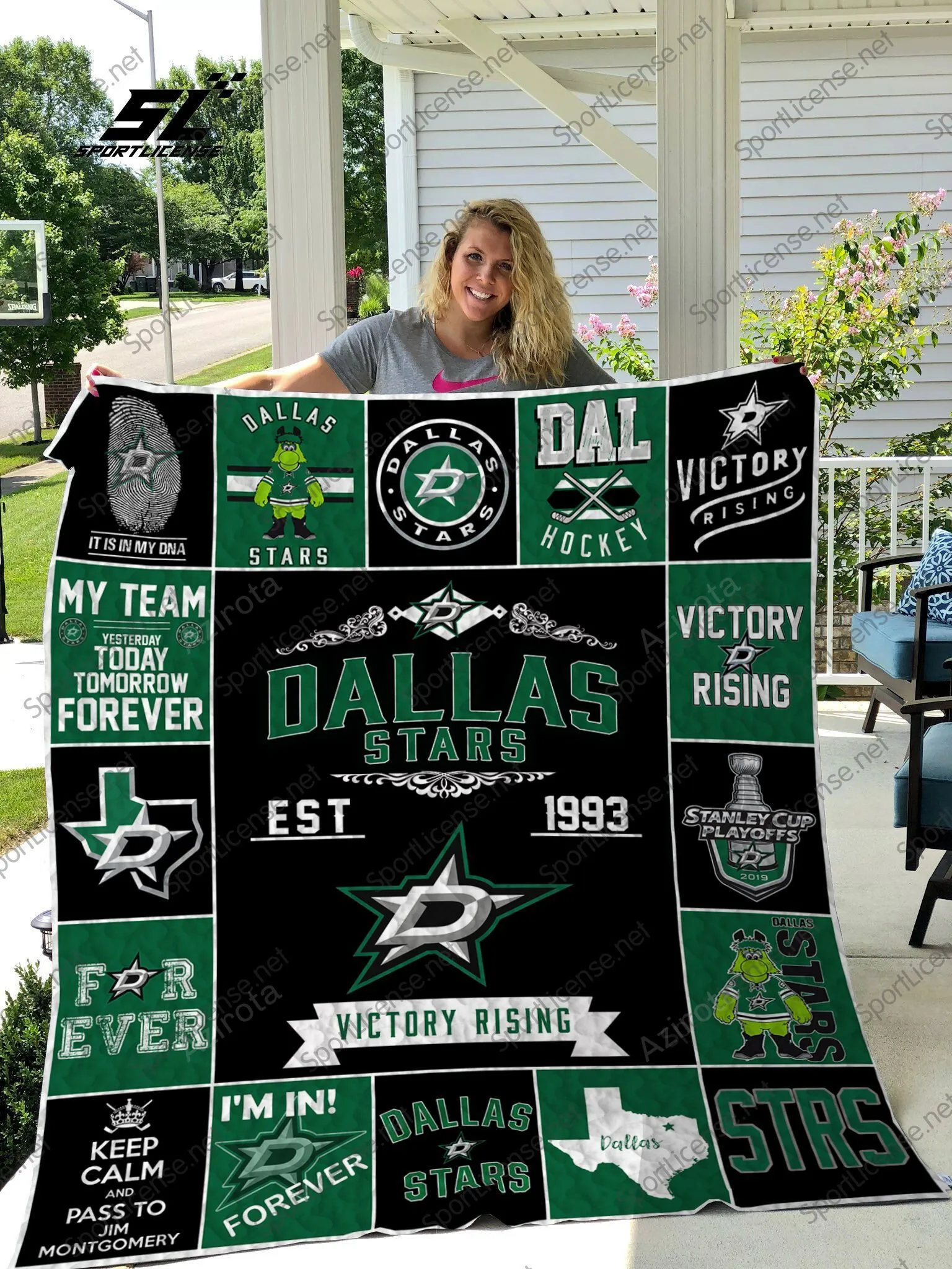 8211 Dallas Stars 17 3D Full Printing Quilt