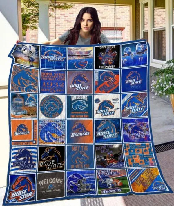 Boise State Broncos Blue Orange Limited 3D Full Printing Quilt