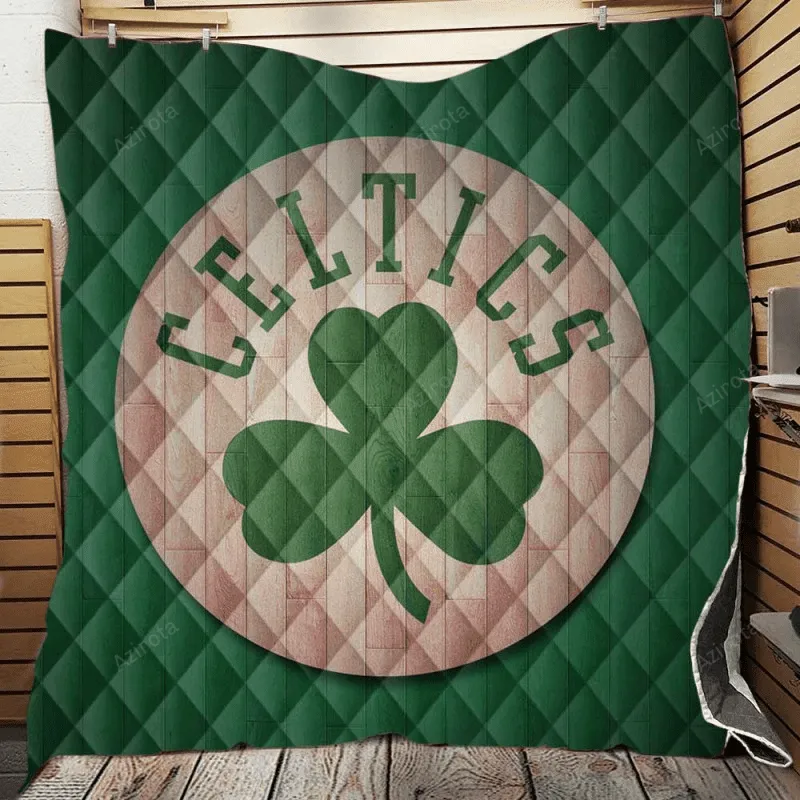 Boston Celtics Wood Design Basketball Club 3D Full Printing Quilt