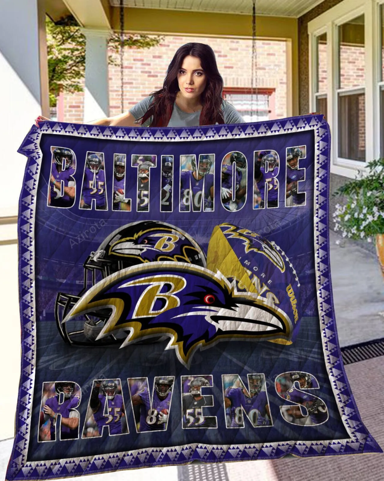 Baltimore Ravens Customized 3D Full Printing Quilt