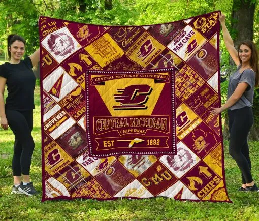 Central Michigan Chippewas Personalized Customized 3D Full Printing Quilt v1