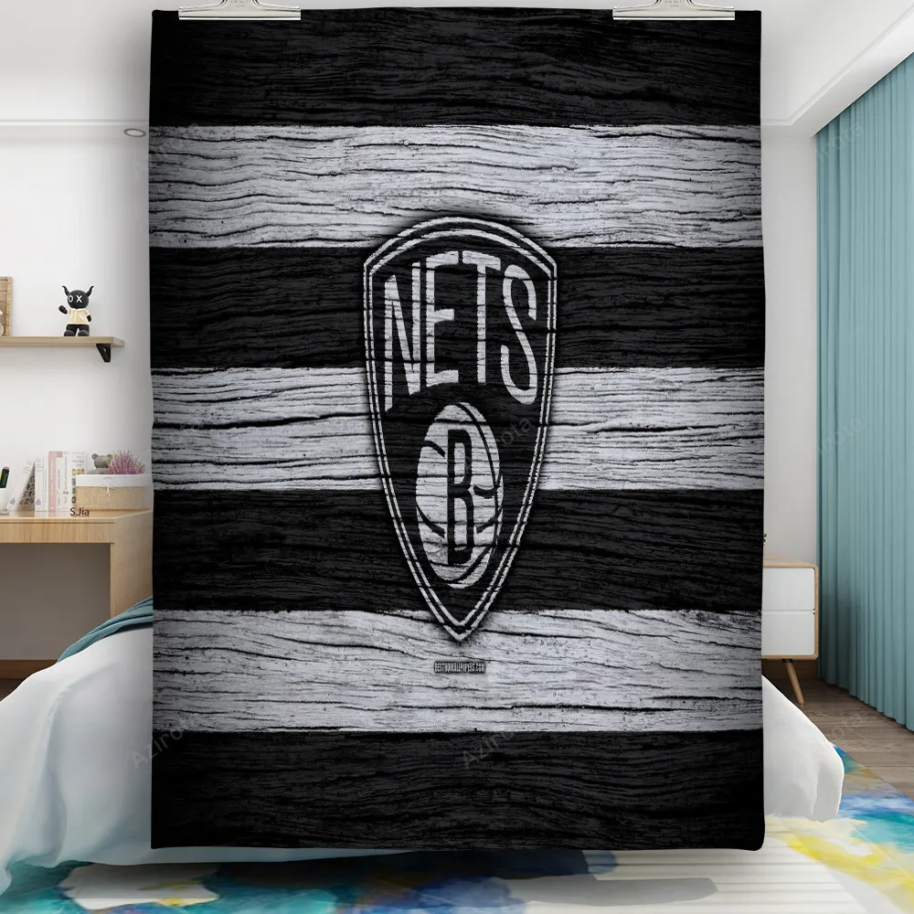 Brooklyn Nets Ball Black White Stripped Gift For Fan 3D Full Printing Quilt