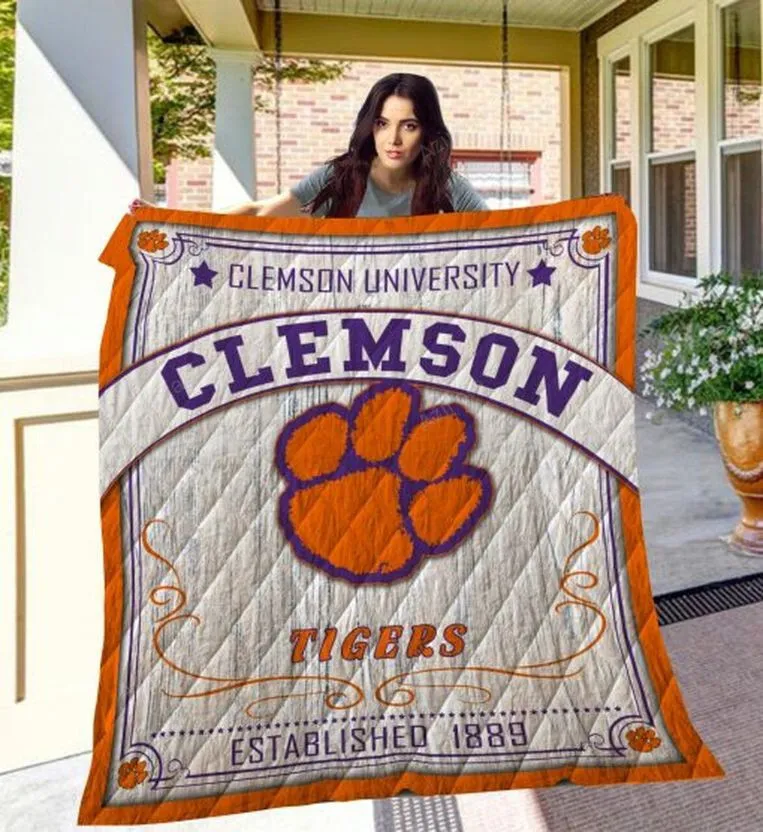Clemson University Clemson Tigers Collection 3D Full Printing Quilt