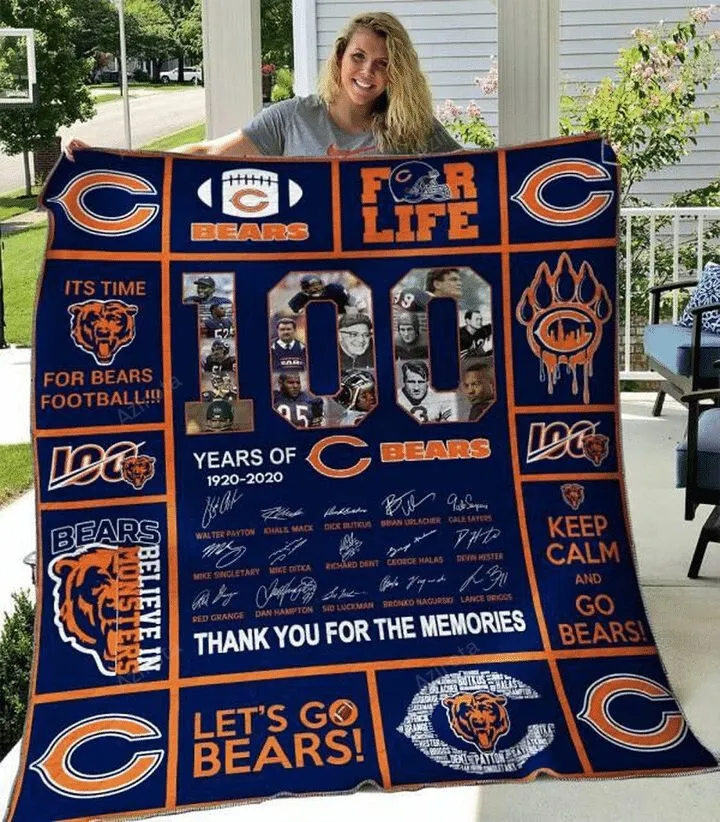 Chicago Bears 100 Years Edition 3D Full Printing Quilt