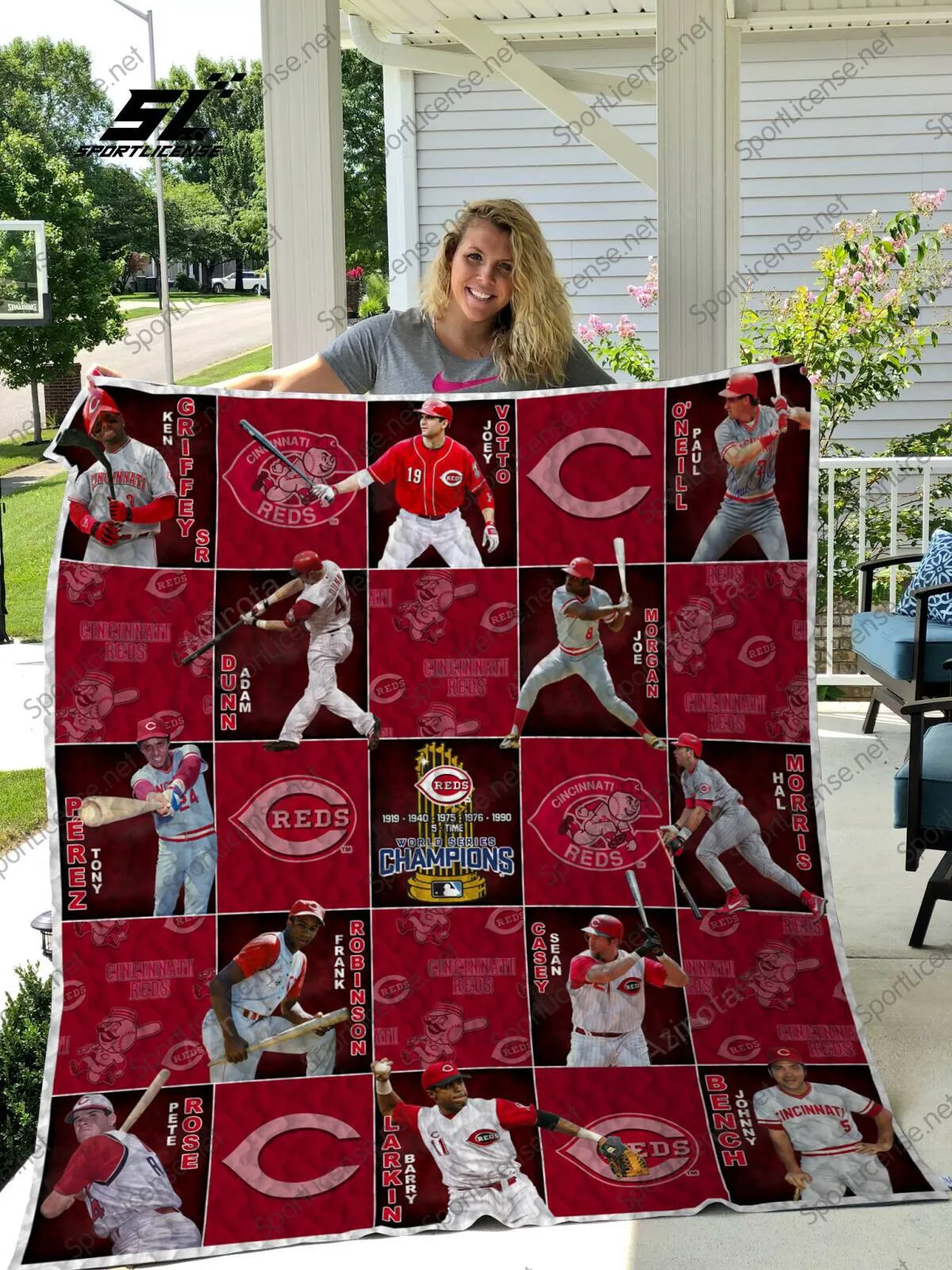 Cincinnati Reds Custom Customized 3D Full Printing Quilt
