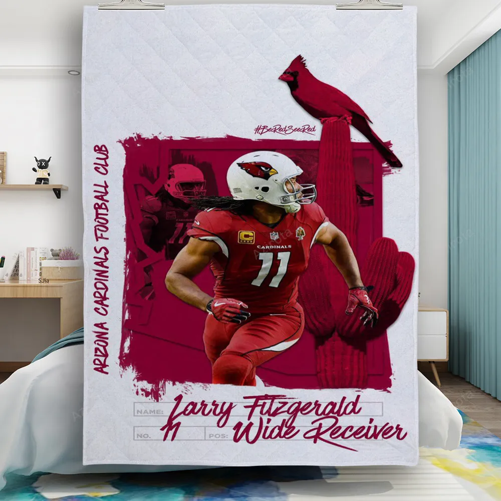 Arizona Cardinals v3 Larry Fitzgerald 11 Gift For Fan 3D Full Printing Quilt