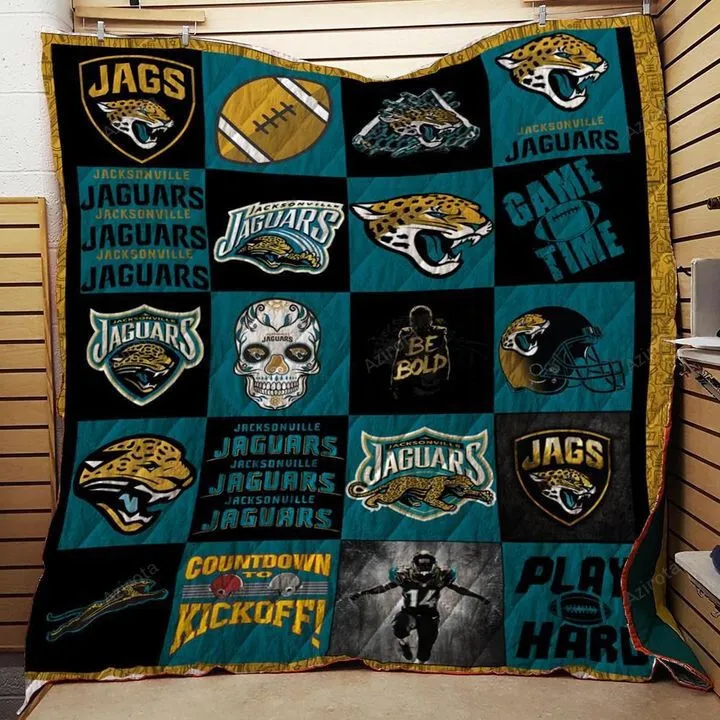 Jacksonville Jaguars Teal Black 3D Full Printing Quilt