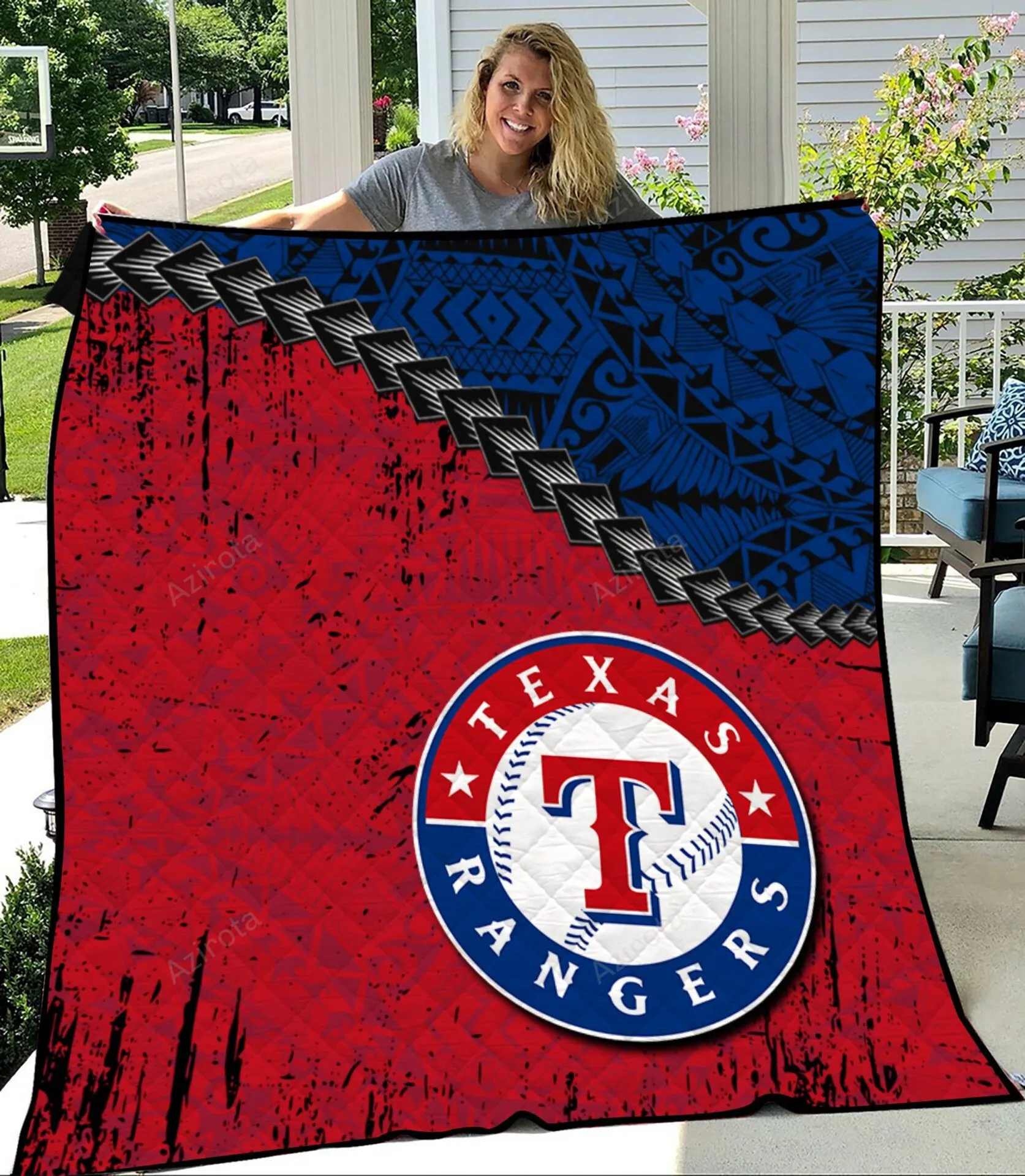Texas Rangers 3D Full Printing Quilt V7