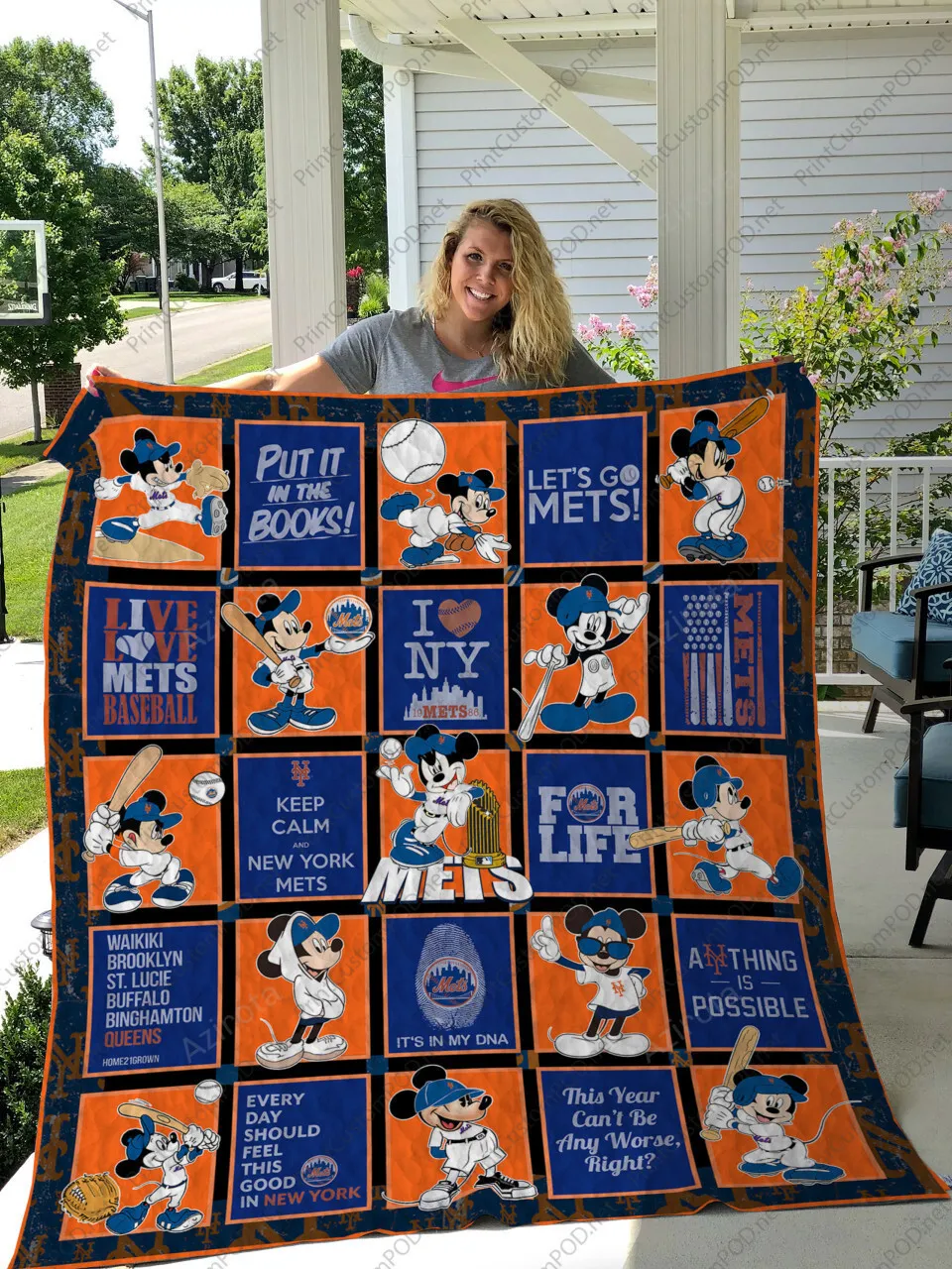 New York Mets 3D Full Printing Quilt V6