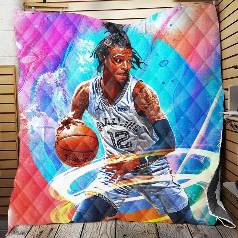 Ja Morant Strong Basketball Player 3D Full Printing Quilt