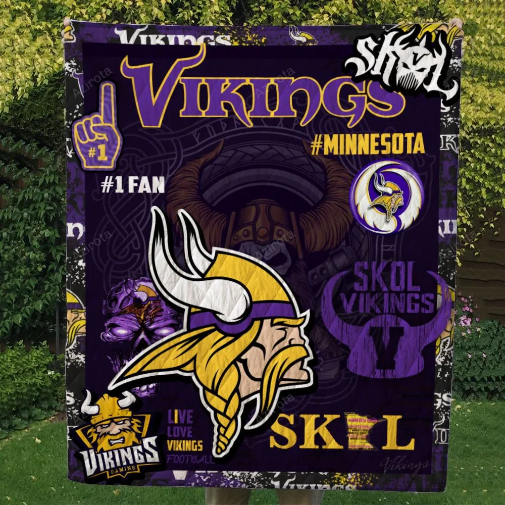 Minnesota Vikings 3D Full Printing Quilt v1