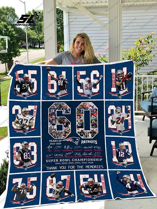 New England Patriots 60 3D Full Printing Quilt 6069