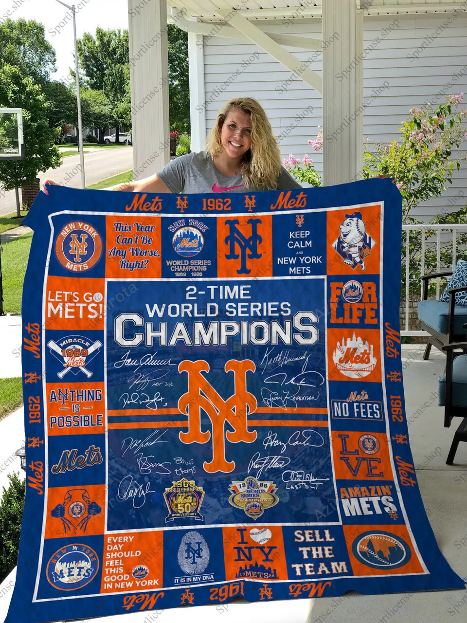 New York Mets 3D Full Printing Quilt V4