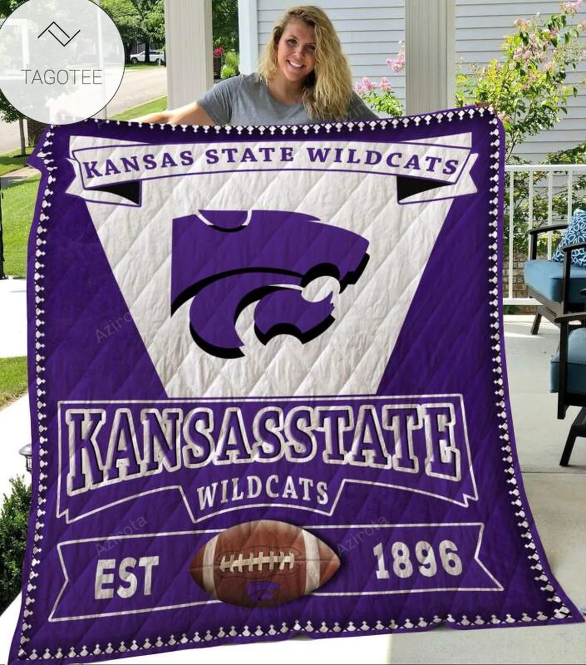 Kansas State WilDallas Cowboys Purple White 1896 3D Full Printing Quilt