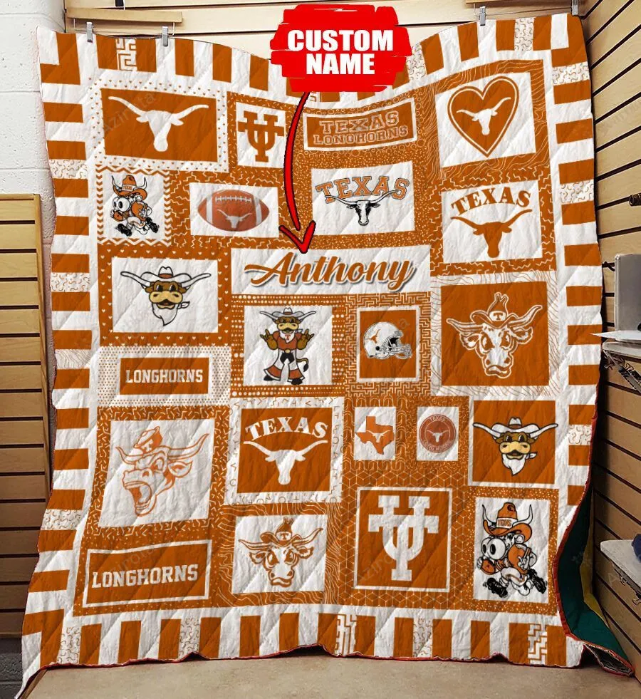 Personalized Texas Longhorns 3D Full Printing Quilt
