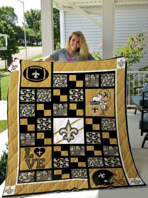 New Orleans Saints Ball Helmet Love 3D Full Printing Quilt