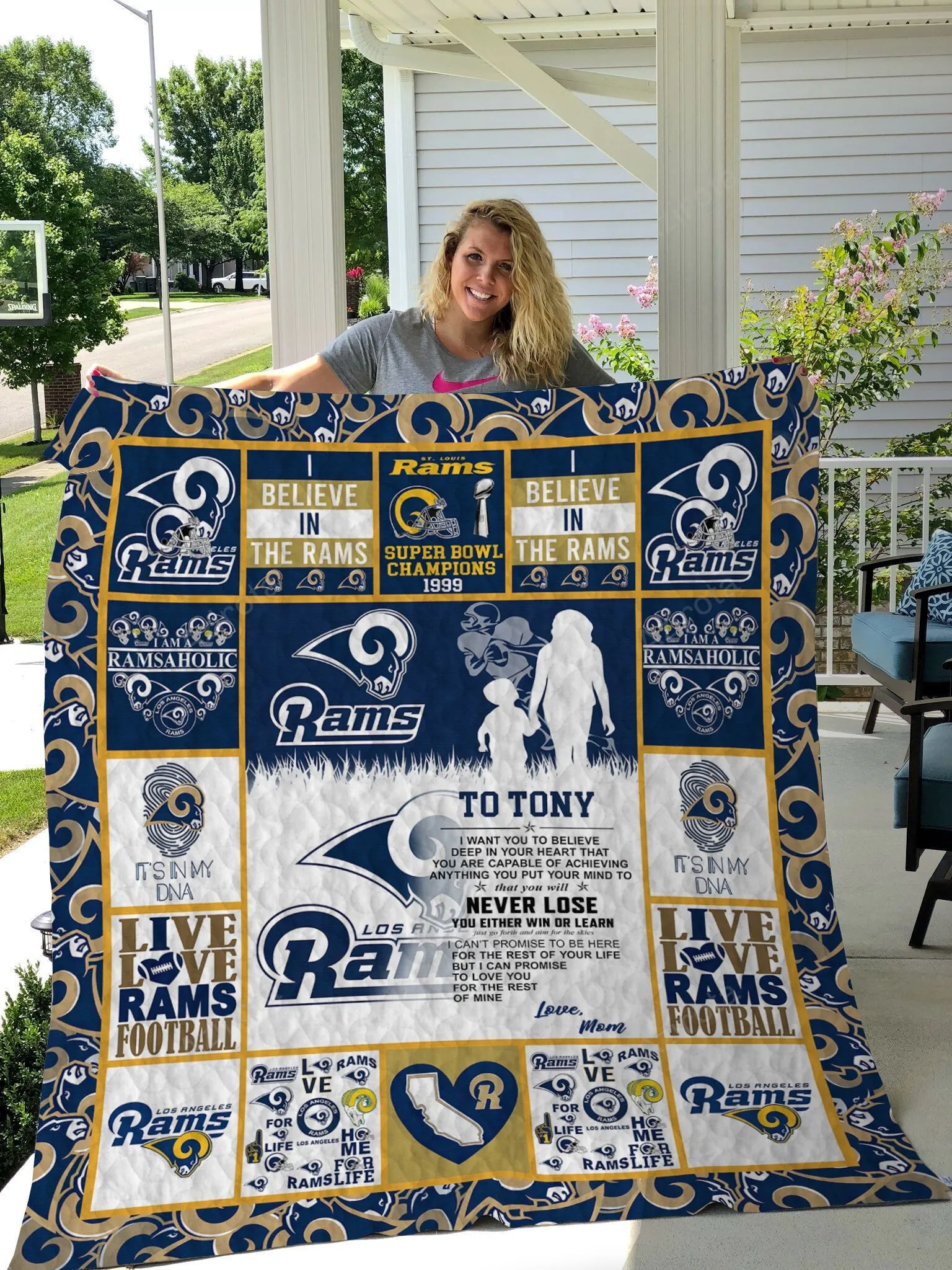 Los Angeles Rams To My Son 3D Full Printing Quilt Personalized Custom Name