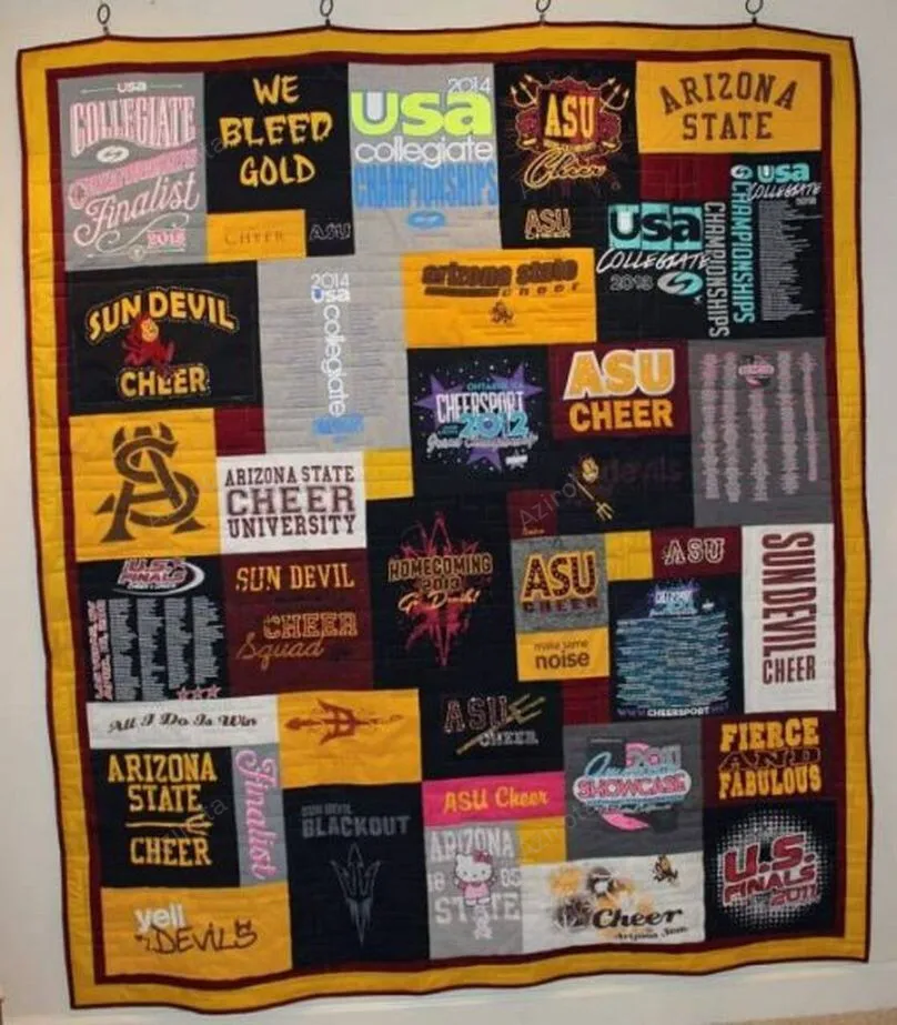 Vintage Arizona State Sun Devils Collected 3D Full Printing Quilt