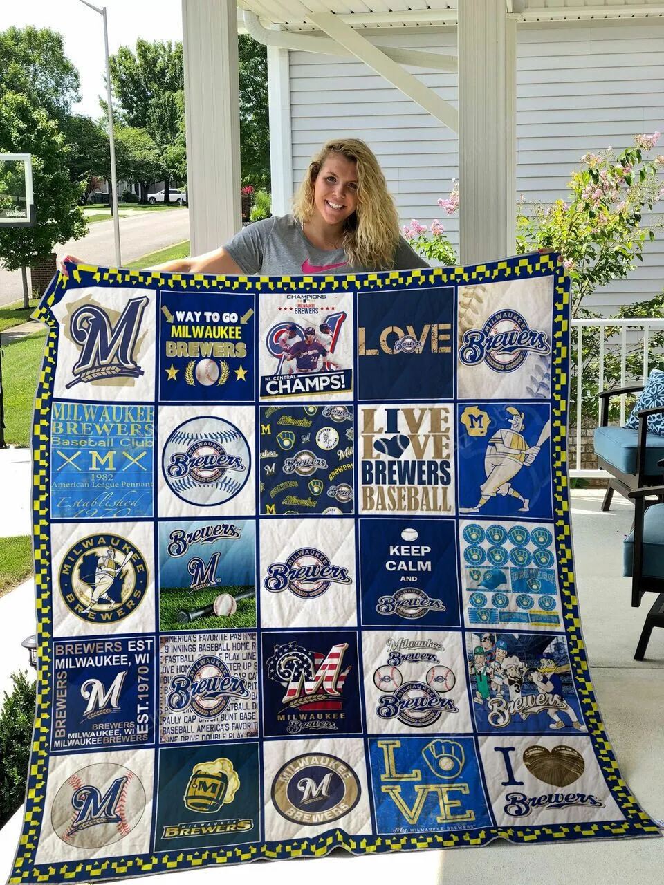 Milwaukee Brewers 3D Full Printing Quilt V3