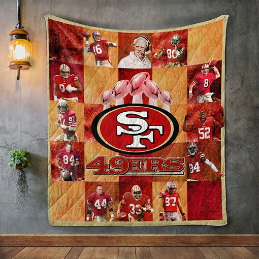 San Francisco 49ers Football Players 3D Full Printing Quilt Customized Blanket For Birthday Christmas Thanksgiving 9213
