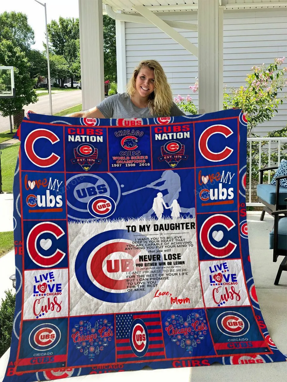 Chicago Cubs 3D Full Printing Quilt V11